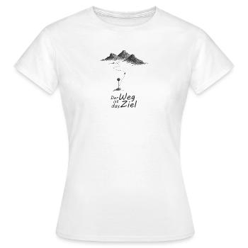 Der weg ist das Ziel... - Frauen T-Shirt - Weiß - Vorne - AI Model Female 172 dark (172cm)