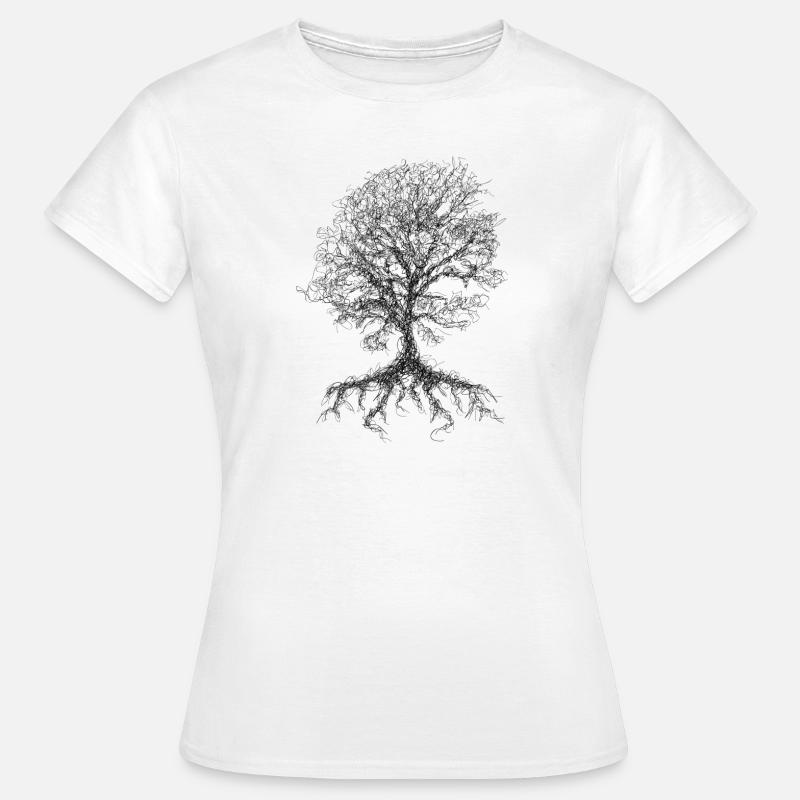 Scribble Baum - Frauen T-Shirt - Weiß