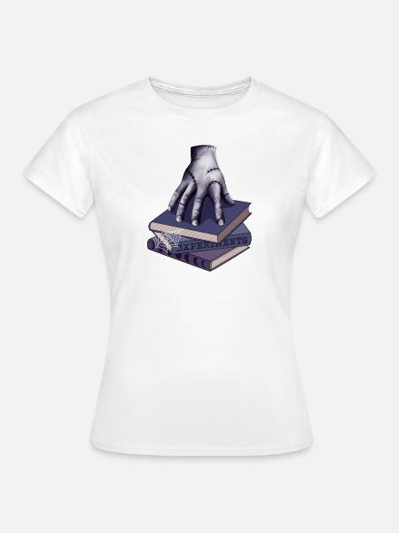 Main de zombie sur une pile de livres - T-shirt Femme - blanc
