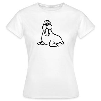Walross - Frauen T-Shirt - Weiß - Vorne - AI Model Female 172 dark (172cm)