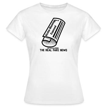 Victim Blaming: Die wahren Fake News - Frauen T-Shirt - Weiß - Vorne - AI Model Female 172 dark (172cm)