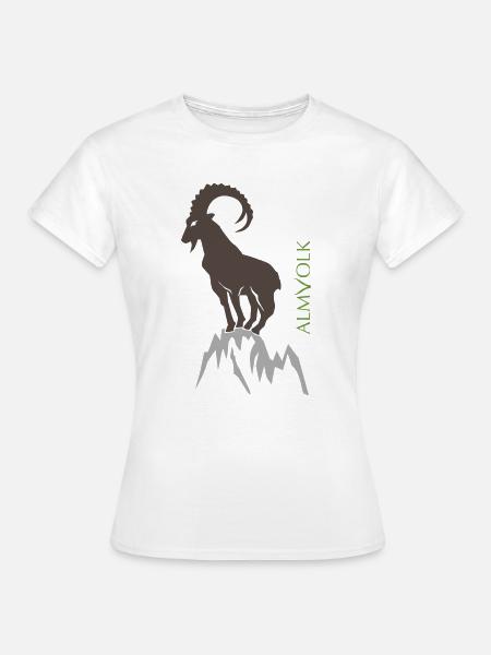 ALMVOLK Steinbock - Frauen T-Shirt - Weiß