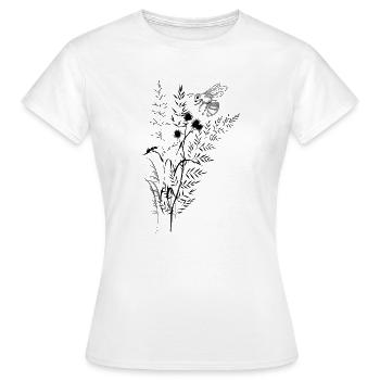 Wildflower and bee ant composition - Women's T-Shirt - white - Front - AI Model Female 172 dark (172cm)