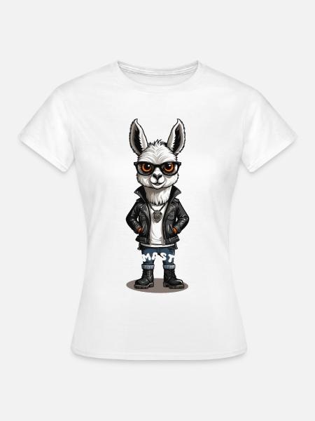 Cooles Lama - Frauen T-Shirt - Weiß