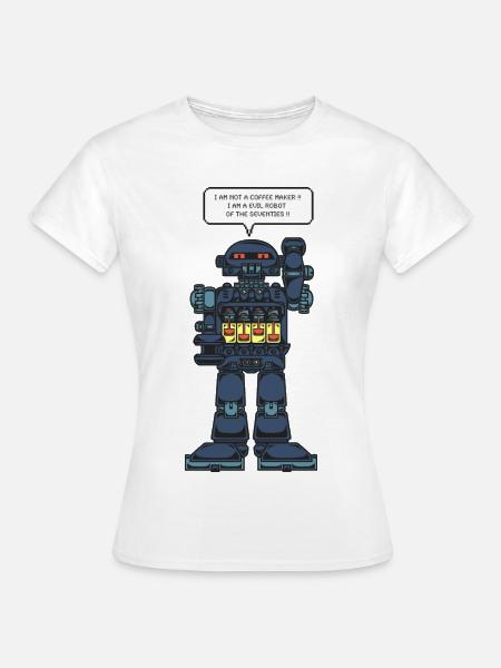 Robot alimenté par batterie - T-shirt Femme - blanc