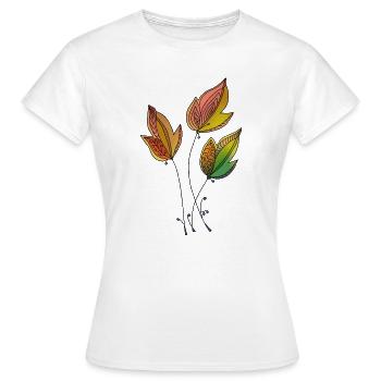 leaves - Women's T-Shirt - white - Front - AI Model Female 172 dark (172cm)