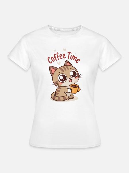 Kitten Coffee süßer Moment - Frauen T-Shirt - Weiß