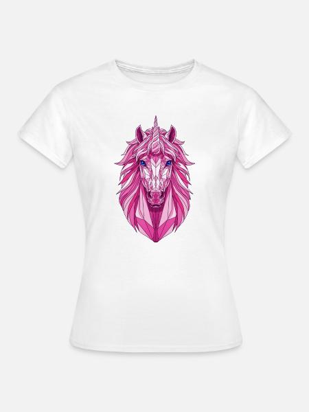 Polygonales Pinkeinhorn - Frauen T-Shirt - Weiß