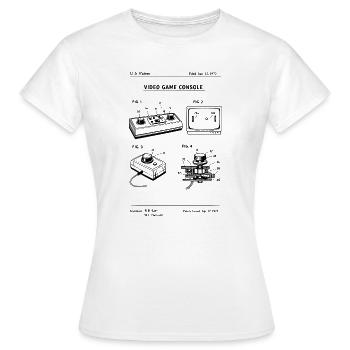 Retro-Spielkonsolen-Blueprint-Patent - Frauen T-Shirt - Weiß - Vorne - AI Model Female 172 dark (172cm)