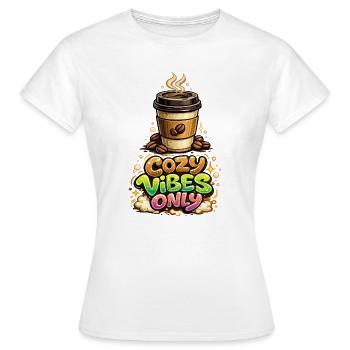 Chaleureux Ambiances Seulement Café - T-shirt Femme - blanc - Devant - AI Model Female 172 dark (172cm)