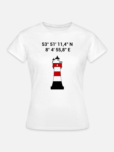 Leuchtturm Roter Sand Seefahrt Segeln Nordsee - Frauen T-Shirt - Weiß