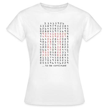 pi - 3,14159265 - nerd - mathematik - Frauen T-Shirt - Weiß - Vorne - AI Model Female 172 dark (172cm)