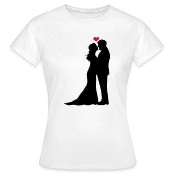 Brautpaar - Frauen T-Shirt - Weiß - Vorne - AI Model Female 172 dark (172cm)