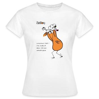 Amnésie Shadok - T-shirt Femme - blanc - Devant - AI Model Female 172 dark (172cm)