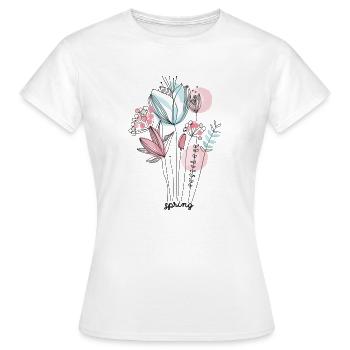 Spring Flower Power - Women's T-Shirt - white - Front - AI Model Female 172 dark (172cm)