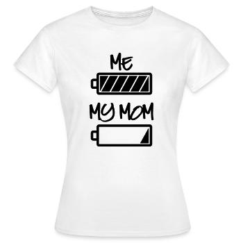 me my mom batterie - Meine Mama und ich Batterie - Frauen T-Shirt - Weiß - Vorne - AI Model Female 172 dark (172cm)