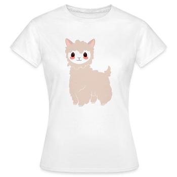 Lama doux - T-shirt Femme - blanc - Devant - AI Model Female 172 dark (172cm)