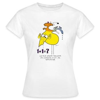 Réflexion Shadokienne... - T-shirt Femme - blanc - Devant - AI Model Female 172 dark (172cm)