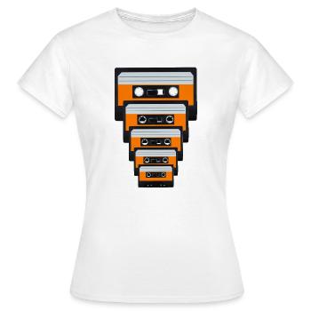 Cassette - T-shirt Femme - blanc - Devant - AI Model Female 172 dark (172cm)