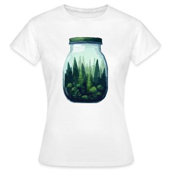 Forêt en bocal - T-shirt Femme - blanc - Devant - AI Model Female 172 dark (172cm)