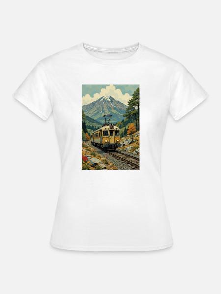 Retro Zug Bild - Frauen T-Shirt - Weiß
