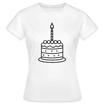 Gateau d'anniversaire - T-shirt Femme - blanc - Devant - AI Model Female 172 dark (172cm)
