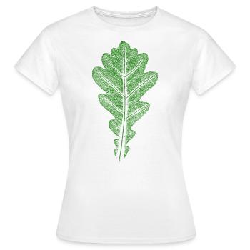 Feuille de chêne / Feuille de chêne - Feuilles FORÊT & Nature - T-shirt Femme - blanc - Devant - AI Model Female 172 dark (172cm)