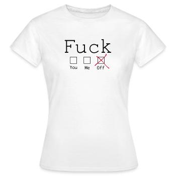Fuck off 2c - Frauen T-Shirt - Weiß - Vorne - AI Model Female 172 dark (172cm)