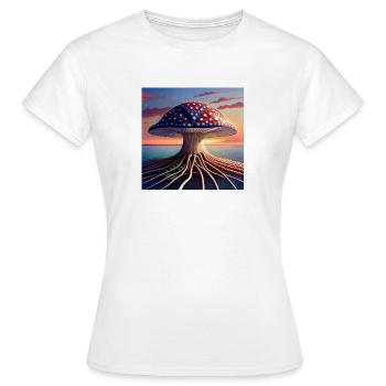 Mushroom Comic - Frauen T-Shirt - Weiß - Vorne - AI Model Female 172 dark (172cm)
