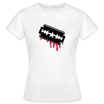 Razor blade, shave - Women's T-Shirt - white - Front - AI Model Female 172 dark (172cm)