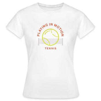Playing in Motion - Tennis - Women's T-Shirt - white - Front - AI Model Female 172 dark (172cm)