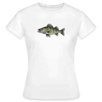 Pêche aux carnassiers du sandre - T-shirt Femme - blanc - Devant - AI Model Female 172 dark (172cm)