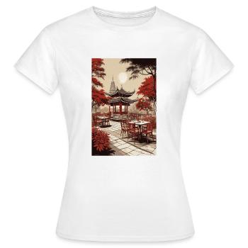 Asiatisches Kaffee - Frauen T-Shirt - Weiß - Vorne - AI Model Female 172 dark (172cm)
