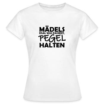 Maedels Pegel halten - Frauen T-Shirt - Weiß - Vorne - AI Model Female 172 dark (172cm)
