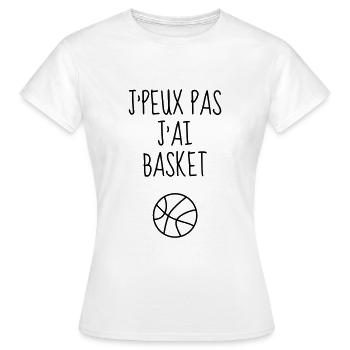 Basketball - Basket ball - Basket-ball - Baskette - Women's T-Shirt - white - Front - AI Model Female 172 dark (172cm)
