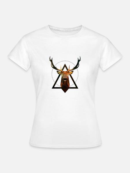Hirsch Geometrie - Frauen T-Shirt - Weiß