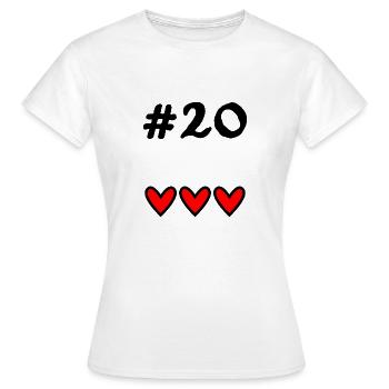 20 ANS. 20e ANNIVERSAIRE. ANNIVERSAIRE 20 ANS. 20 - T-shirt Femme - blanc - Devant - AI Model Female 172 dark (172cm)