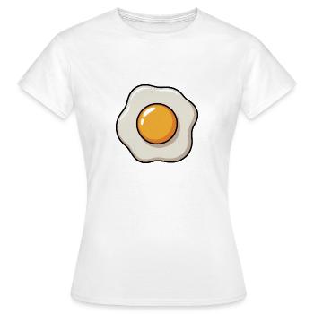 Spiegelei Grafik Eigelb Eiweiss Frühstück - Frauen T-Shirt - Weiß - Vorne - AI Model Female 172 dark (172cm)