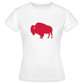 Bison - Women's T-Shirt - white - Front - AI Model Female 172 dark (172cm)