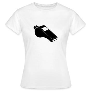 Pfeife, Trillerpfeife - Frauen T-Shirt - Weiß - Vorne - AI Model Female 172 dark (172cm)