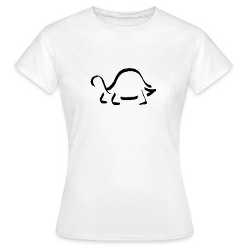 Schildkroete Minimalistisch - Frauen T-Shirt - Weiß - Vorne - AI Model Female 172 dark (172cm)