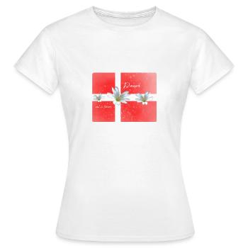 Danemark Danemark Danemark Drapeau - T-shirt Femme - blanc - Devant - AI Model Female 172 dark (172cm)