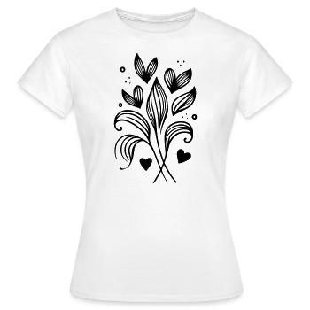 Coeurs de branche de brindille - T-shirt Femme - blanc - Devant - AI Model Female 172 dark (172cm)