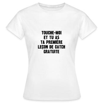 leçon de catch gratuite - T-shirt Femme - blanc - Devant - AI Model Female 172 dark (172cm)