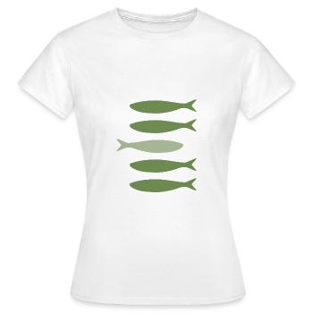 Sardinen sehen Sie - Frauen T-Shirt - Weiß - Vorne - AI Model Female 172 dark (172cm)