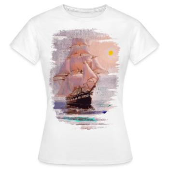 sailing vessel - Women's T-Shirt - white - Front - AI Model Female 172 dark (172cm)