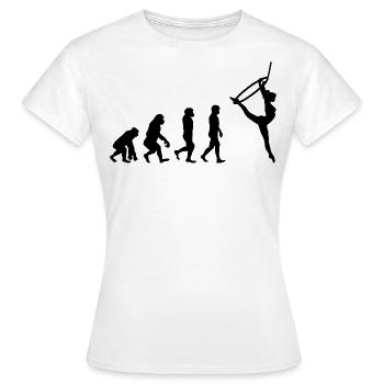 Luft Reifen Lyra Seide Zirkus Akrobatik Evolution - Frauen T-Shirt - Weiß - Vorne - AI Model Female 172 dark (172cm)