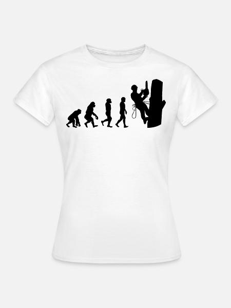 Arboriculteur Grimpeur Escalade Tondeuse Evolution - T-shirt Femme - blanc