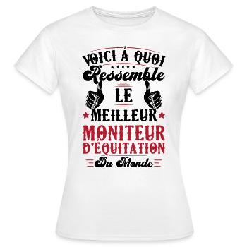 Le meilleur moniteur d'équitation du monde - T-shirt Femme - blanc - Devant - AI Model Female 172 dark (172cm)