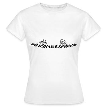 klavier finger - T-shirt Femme - blanc - Devant - AI Model Female 172 dark (172cm)